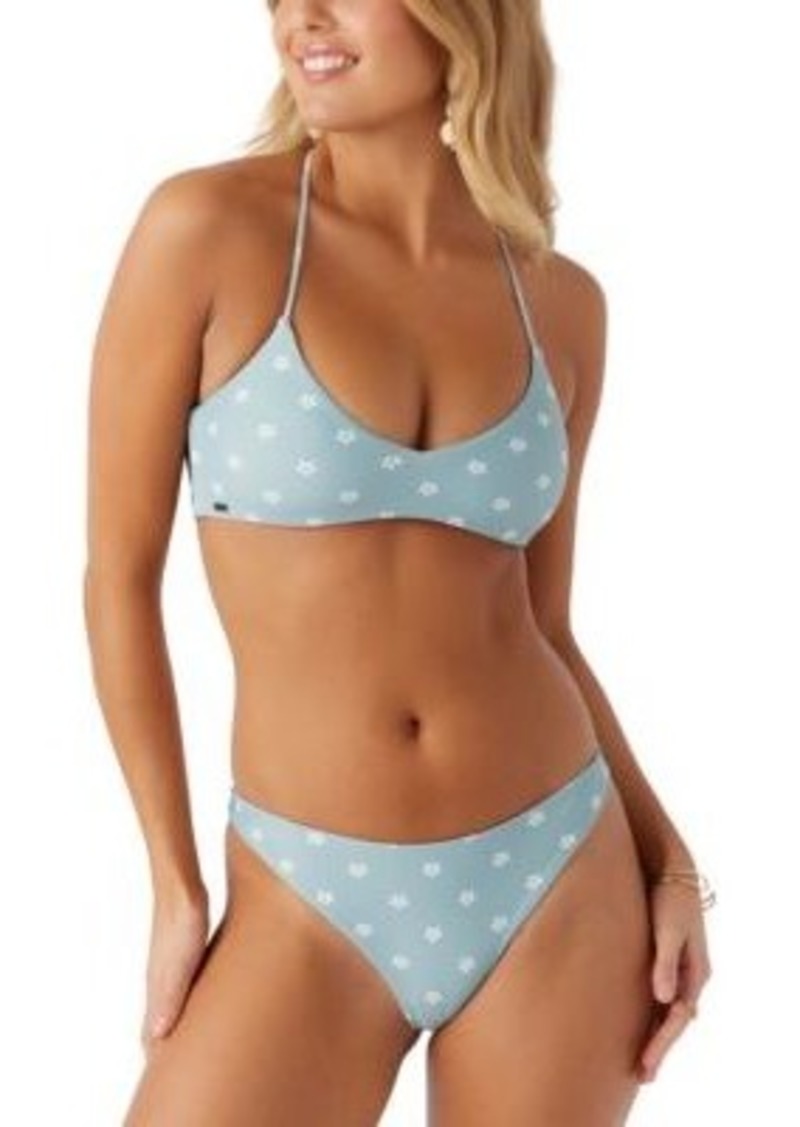 O'Neill Oneill Juniors Saltwater Essentials Printed Cross Back Bikini Top Flamenco Bikini Bottoms