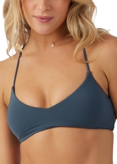 O'Neill Juniors' Saltwater Solids Back-Tie Bikini Top - Slate