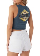 O'Neill Juniors' Sun Fade Graphic Sleeveless Cotton Tank Top - Slate