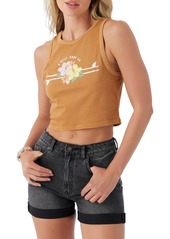 O'Neill Juniors' Tropical Surf Cropped Tank Top - Brown Sugar