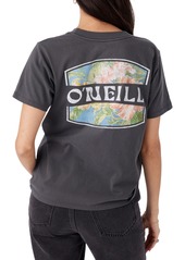 O'Neill Juniors' Tulum Floral Graphic Print Cotton T-Shirt - Washed Black