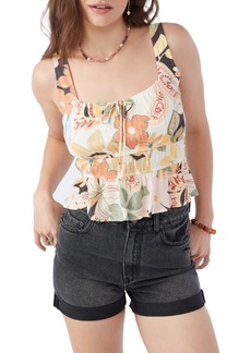 O'Neill Kev Floral Peplum Tank in Ivory Multi Colored at Nordstrom Rack
