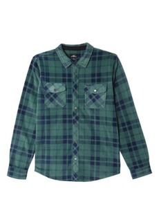 O'Neill Kids' Glacier Plaid Button-Up Shirt in Pine at Nordstrom
