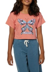 O'Neill Kids' Glow Up Graphic Crop Tee in Faded Rose at Nordstrom