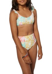 O'Neill Kids' Olivia Ruffle Strap Two-Piece Swimsuit in Multi Colored at Nordstrom