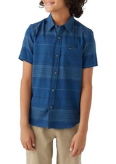 O'Neill Kids' Seafaring Stripe Short Sleeve Organic Cotton Button-Up Shirt
