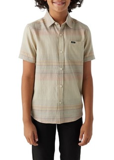 O'Neill Kids' Seafaring Stripe Short Sleeve Organic Cotton Button-Up Shirt