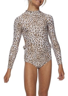 O'Neill Leo Animal Print Long Sleeve One-Piece Rashguard Swimsuit in Multi Color at Nordstrom