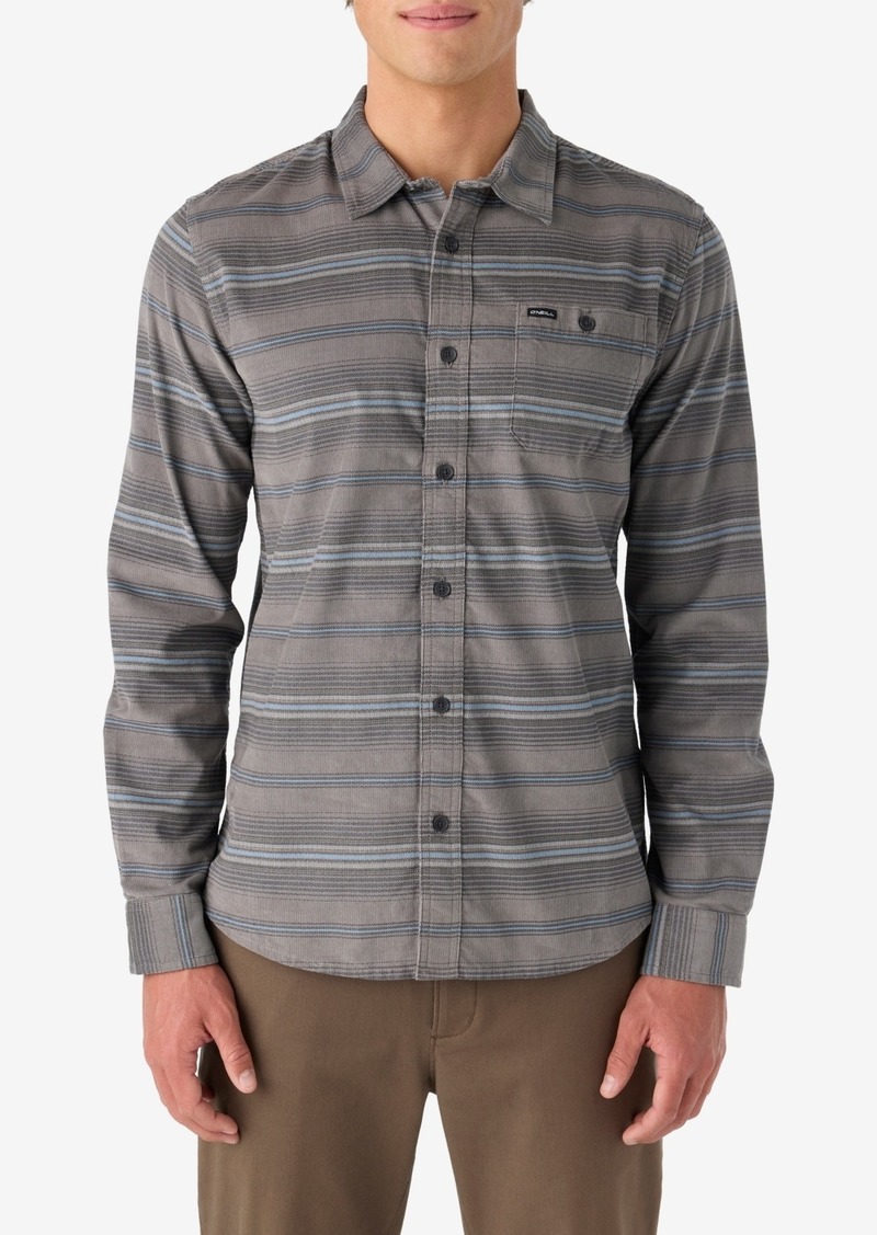 O'Neill Men's Caruso Stripe Cord Button Shirt - Grey