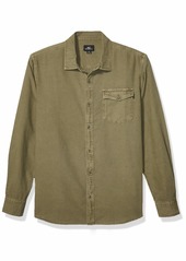 O'NEILL Men's Casual Standard Fit Short Sleeve Woven Button Down Shirt Army Green/Steaddy XXL