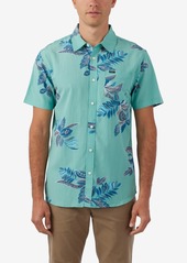 O'Neill Men's Oasis Standard-Fit Botanical-Print Button-Down Shirt - Aqua Wash