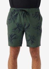 "O'Neill Men's Stockton 18"" Print Elastic Waist Hybrid Shorts - Dark Olive"