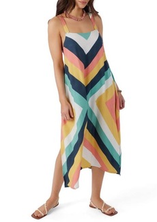 O'Neill Miranda Chevron Stripe Crepe Midi Dress
