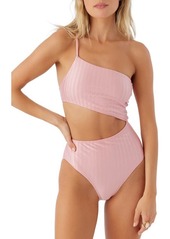 O'Neill Mizi Agadir Metallic Rib One-Shoulder One-Piece Swimsuit