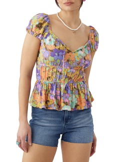 O'Neill Raja Floral Peplum Top in Multi Colored at Nordstrom Rack
