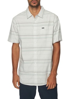 O'Neill Seafarer Stripe Short Sleeve Button-Up Shirt in White at Nordstrom