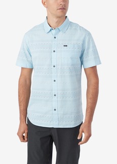 O'Neill Men's Seafaring Stripe Short Sleeve Standard Shirt - Sky