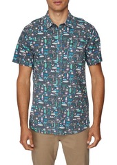 O'Neill Surf Dayz Short Sleeve Button-Up Shirt in Graphite at Nordstrom