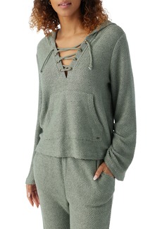 O'Neill Tanya Terry Lace-Up Hoodie in Lily Pad at Nordstrom Rack