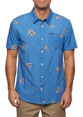 O'Neill Tropo Palms Short Sleeve Button-Up Shirt in Pacific at Nordstrom