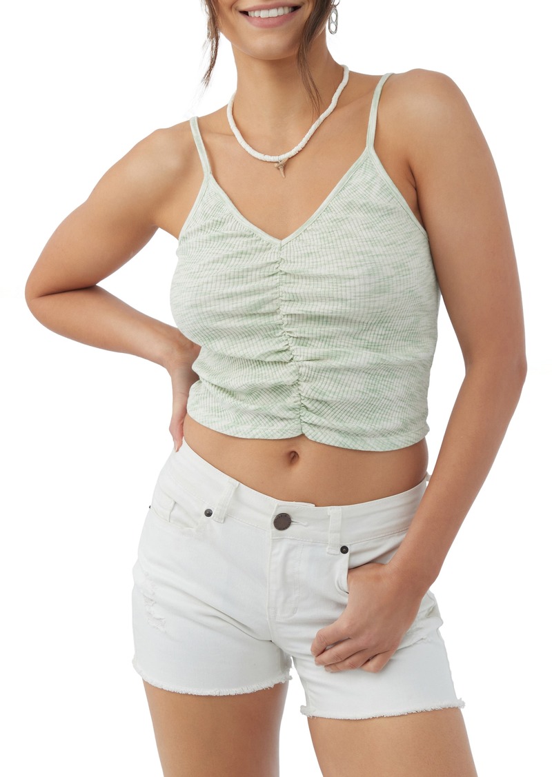 O'Neill Vallarta Space Dye Rib Stretch Cotton Crop Camisole in Oasis at Nordstrom Rack