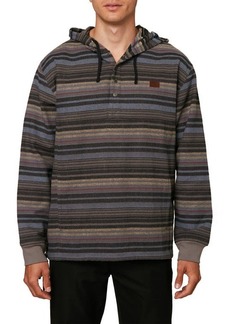 O'Neill Viewpoint Stripe Flannel Poncho in Grey at Nordstrom