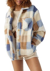 O'Neill Women's Heath Plaid Sherpa Jacket, XL, White