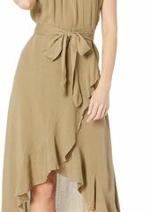 O'NEILL Women's Off Shoulder Front Tie Woven Midi Dress Mermaid/Connie