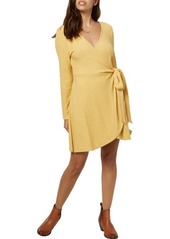 O'Neill Wrap Front Long Sleeve Sweater Dress in Mimosa at Nordstrom