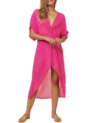 O'Neill Saltwater Twist Cover-Up Tunic Dress in Neon Pink at Nordstrom