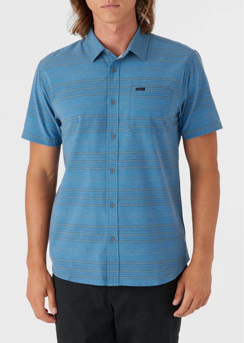 O'Neill Trvlr Upf Traverse Stripe Standard Shirt In Copen Blue