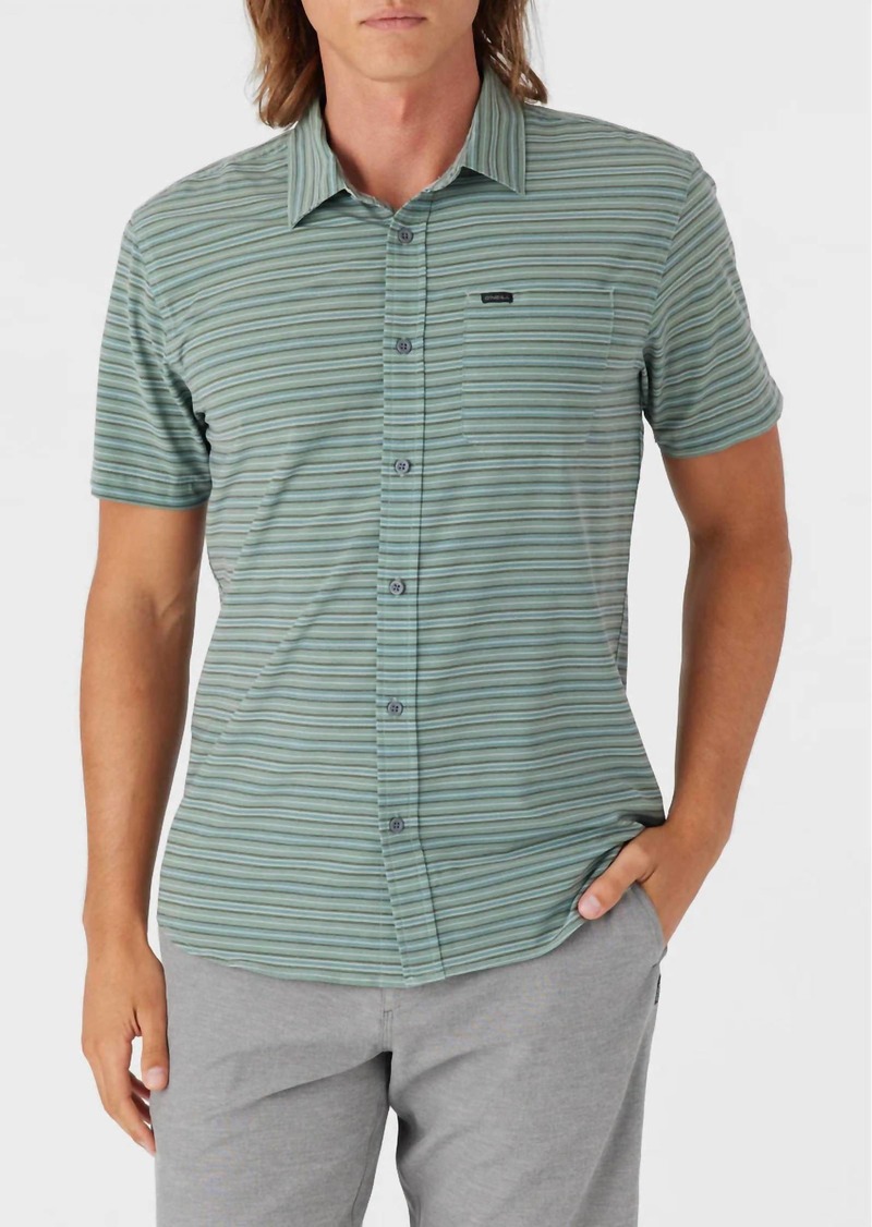 O'Neill Trvlr Upf Traverse Stripe Standard Shirt In Sage