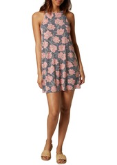 O'Neill O'Neil Morette Floral Print Minidress in Claire Charcoal at Nordstrom