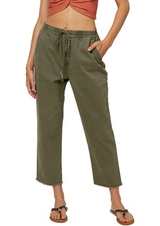 O'Neill Curtis Tie Waist Crop Pants in Army Green at Nordstrom
