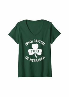 Womens O'Neill Nebraska Irish Capital St. Patrick's Day V-Neck T-Shirt