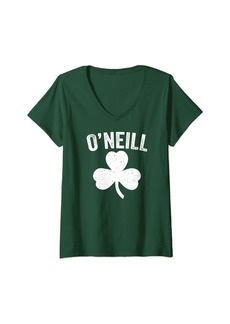 Womens O'Neill Nebraska Irish Shamrock St. Patrick's Day V-Neck T-Shirt