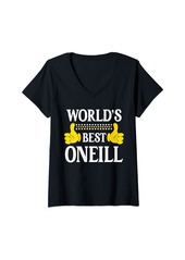 O'Neill Womens ONeill Surname Team Family Last Name World's Best ONeill V-Neck T-Shirt