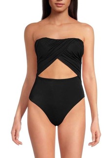 Onia Audrey Pleated One Piece Swimsuit