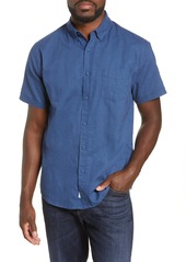Onia Jack Short Sleeve Button-Down Linen Blend Shirt