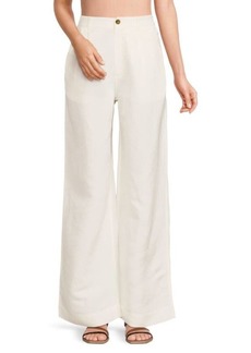 Onia Linen Blend Flared Cover-Up Pants