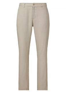Onia Linen Flat-Front Trousers