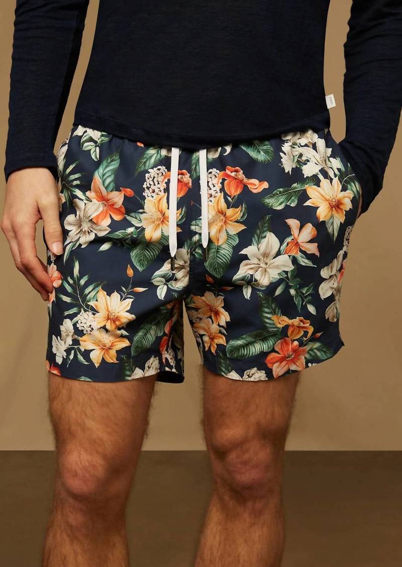 Onia Men Charles 5 Swim Trunks In Deep Navy Multi