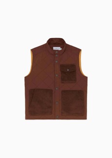 Onia Men's Quilted Twill Vest In Bison