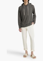Onia - Aaron waffle-knit cotton-blend hoodie - Gray - M