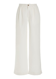 Onia - Air Pleated Linen Wide-Leg Trousers - White - US 0 - Moda Operandi