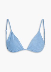 Onia - Alexa ribbed terry triangle bikini top - Blue - XS