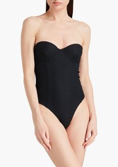 Onia - Belle cutout ribbed underwired swimsuit - Black - S