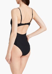 Onia - Belle cutout ribbed underwired swimsuit - Black - S