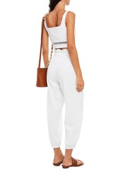 Onia - Cropped crinkled cotton-gauze tapered pants - White - XS