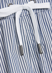 Onia - Charles short-length striped seersucker swim shorts - Blue - S